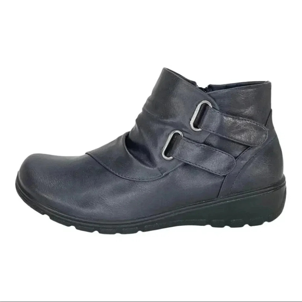 NWOB Easy Street Franny Navy Womens Ankle Boot Size 7.5N - Picture 2 of 12